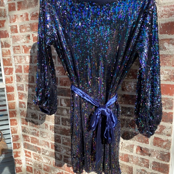 Blue with iridescent sequin dress - Picture 3 of 9
